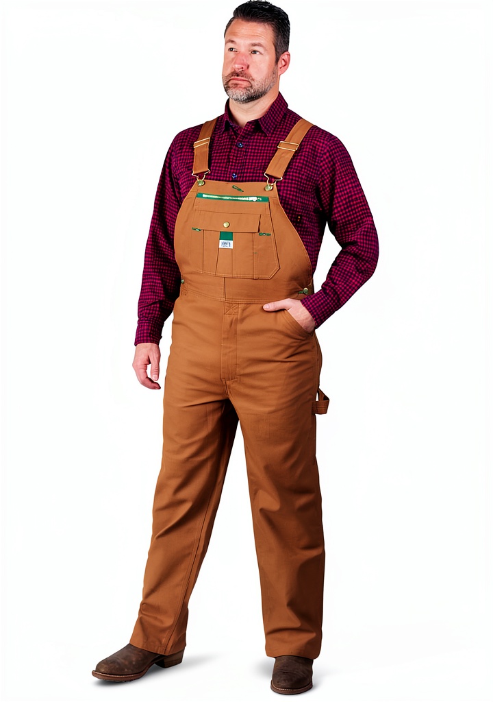 Liberty men's cotton duck overalls on a construction site
