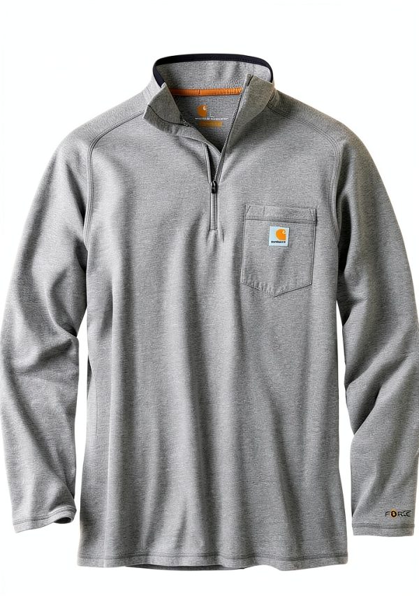 Carhartt Men's Work Shirt Force Technology UPF 25 Small Heather Grey-0