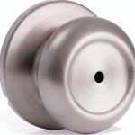 Amazon Basics Door Knob with Lock, Satin Nickel, 1-3/8 to 1-3/4-0