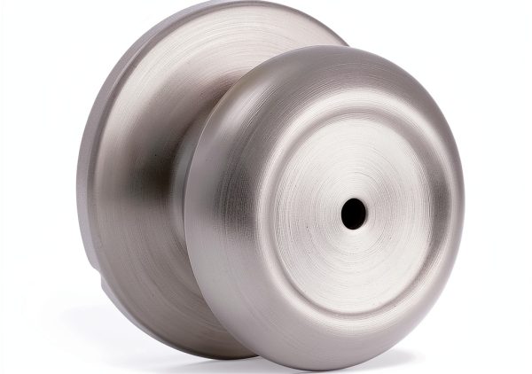 Amazon Basics Door Knob with Lock, Satin Nickel, 1-3/8 to 1-3/4-0