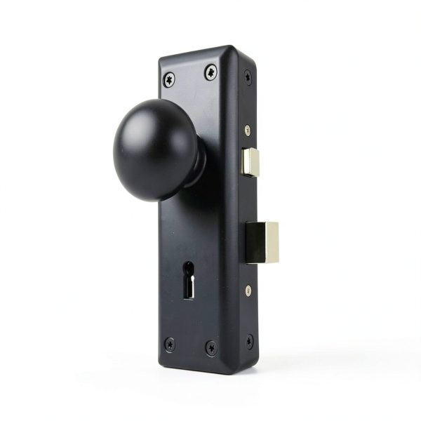 Mortise Lock Set by newliplace Interior Door Knob Matte Black 3 Pack-4