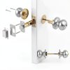 Privacy Door Knob, Brushed Nickel Door Knobs Interior Keyless Locks Set(6 Pack), Bedroom Bathroom Door Knob with Lock, Reversible for Left/Right Door Handle-3