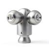 Privacy Door Knob, Brushed Nickel Door Knobs Interior Keyless Locks Set(6 Pack), Bedroom Bathroom Door Knob with Lock, Reversible for Left/Right Door Handle-1