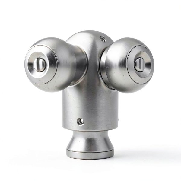 Privacy Door Knob, Brushed Nickel Door Knobs Interior Keyless Locks Set(6 Pack), Bedroom Bathroom Door Knob with Lock, Reversible for Left/Right Door Handle-1