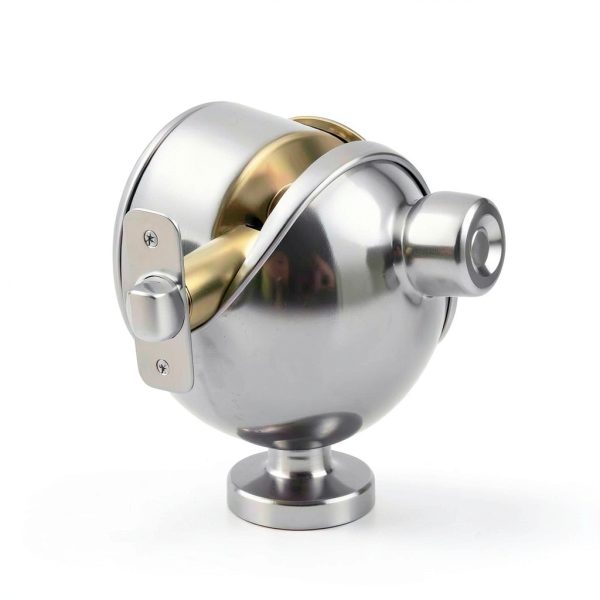 Privacy Door Knob, Brushed Nickel Door Knobs Interior Keyless Locks Set(6 Pack), Bedroom Bathroom Door Knob with Lock, Reversible for Left/Right Door Handle-5