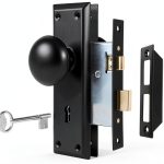 Mortise Lock Set by newliplace Interior Door Knob Matte Black 3 Pack-0
