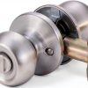 Amazon Basics Door Knob with Lock, Satin Nickel, 1-3/8 to 1-3/4-1