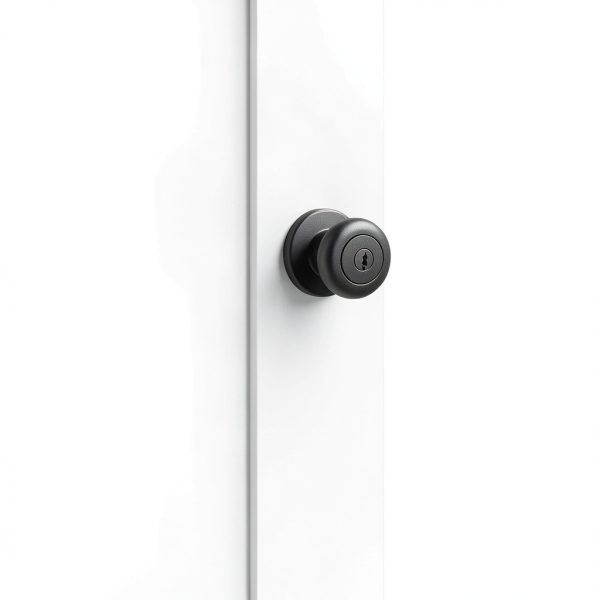 Kwikset Cove Entry Door Knob with Lock and Key, Secure Keyed Handle Exterior Doorknob, Front Entrance and Bedroom, Matte Black, Pick Resistant SmartKey Rekey Security-5