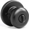 Kwikset Cove Entry Door Knob with Lock and Key, Secure Keyed Handle Exterior Doorknob, Front Entrance and Bedroom, Matte Black, Pick Resistant SmartKey Rekey Security-2