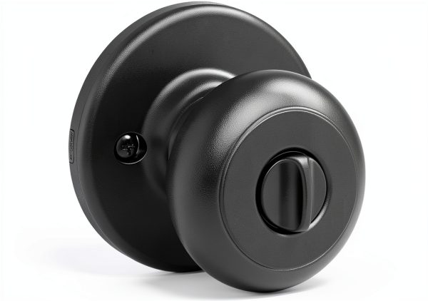 Kwikset Cove Entry Door Knob with Lock and Key, Secure Keyed Handle Exterior Doorknob, Front Entrance and Bedroom, Matte Black, Pick Resistant SmartKey Rekey Security-2