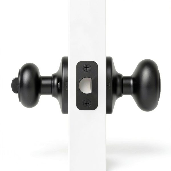 Kwikset Cove Entry Door Knob with Lock and Key, Secure Keyed Handle Exterior Doorknob, Front Entrance and Bedroom, Matte Black, Pick Resistant SmartKey Rekey Security-7