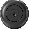 Kwikset Cove Entry Door Knob with Lock and Key, Secure Keyed Handle Exterior Doorknob, Front Entrance and Bedroom, Matte Black, Pick Resistant SmartKey Rekey Security-1