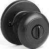 Kwikset Cove Entry Door Knob with Lock and Key, Secure Keyed Handle Exterior Doorknob, Front Entrance and Bedroom, Matte Black, Pick Resistant SmartKey Rekey Security-3
