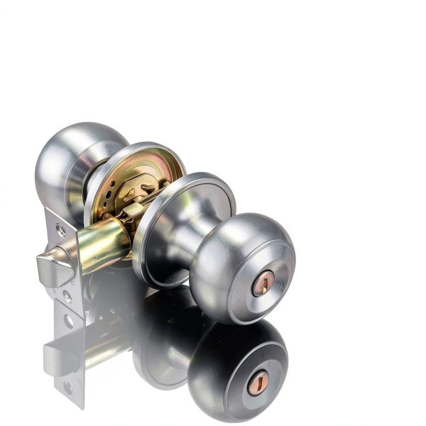 Probrico Brushed Nickel Door Knob – Satin Ball Privacy Knob, 10 Pack-1