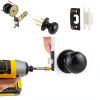 Black Door Knobs Probrico Interior Passage 6 Pack Matte Finish-3