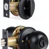 Front Door Lock Set Cielsa Dawn Matte Black Deadbolt & Knob 1 Pack-1
