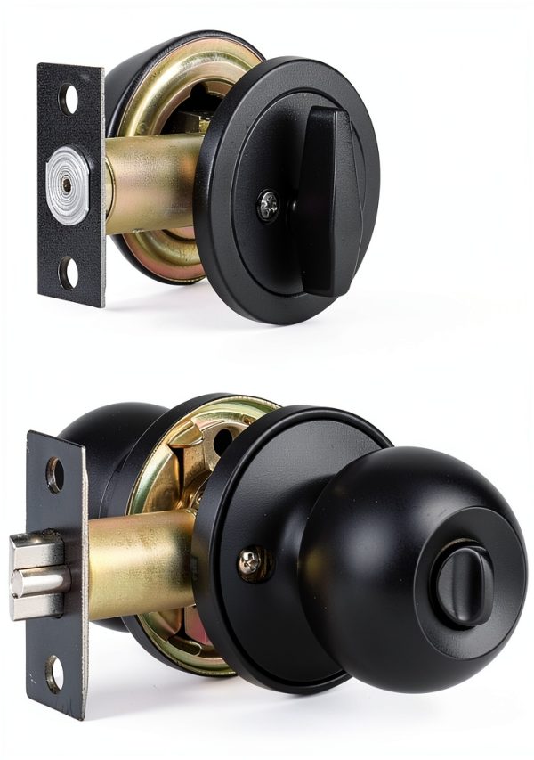 Front Door Lock Set Cielsa Dawn Matte Black Deadbolt & Knob 1 Pack-1