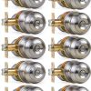 Probrico Brushed Nickel Door Knob – Satin Ball Privacy Knob, 10 Pack-0