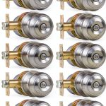 Probrico Brushed Nickel Door Knob – Satin Ball Privacy Knob, 10 Pack-0