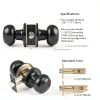 Black Door Knobs Probrico Interior Passage 6 Pack Matte Finish-2