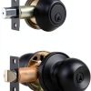 Front Door Lock Set Cielsa Dawn Matte Black Deadbolt & Knob 1 Pack-0