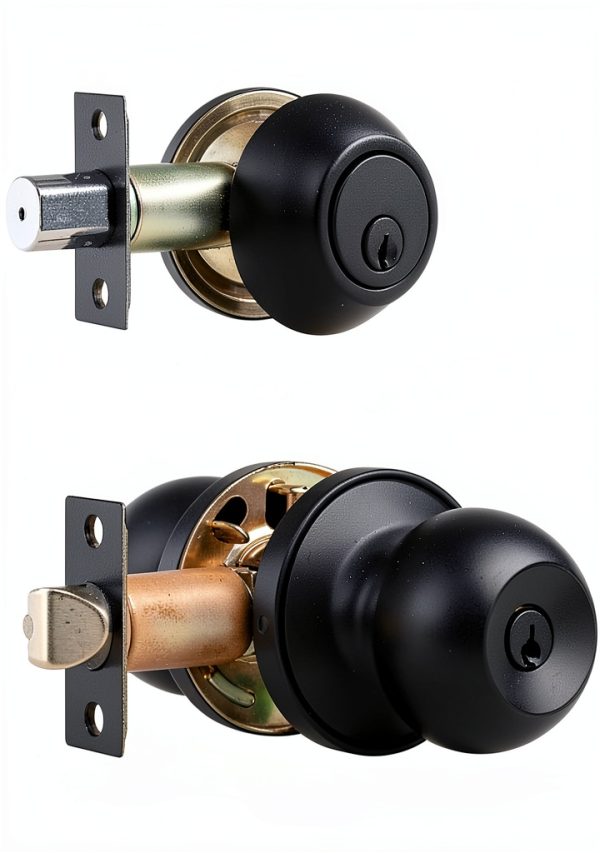 Front Door Lock Set Cielsa Dawn Matte Black Deadbolt & Knob 1 Pack-0