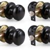 Black Door Knobs Probrico Interior Passage 6 Pack Matte Finish-0