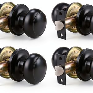 Black Door Knobs Probrico Interior Passage 6 Pack Matte Finish-0