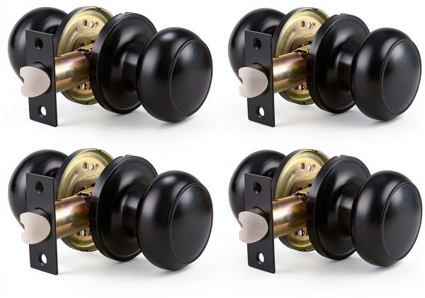 Black Door Knobs Probrico Interior Passage 6 Pack Matte Finish-0