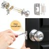 Probrico Brushed Nickel Door Knob – Satin Ball Privacy Knob, 10 Pack-5