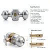 Probrico Brushed Nickel Door Knob – Satin Ball Privacy Knob, 10 Pack-3