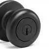Kwikset Cove Entry Door Knob with Lock and Key, Secure Keyed Handle Exterior Doorknob, Front Entrance and Bedroom, Matte Black, Pick Resistant SmartKey Rekey Security-4